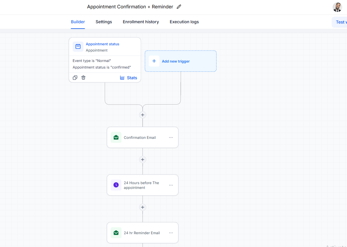 Appointment Confirmation + Reminder workflow