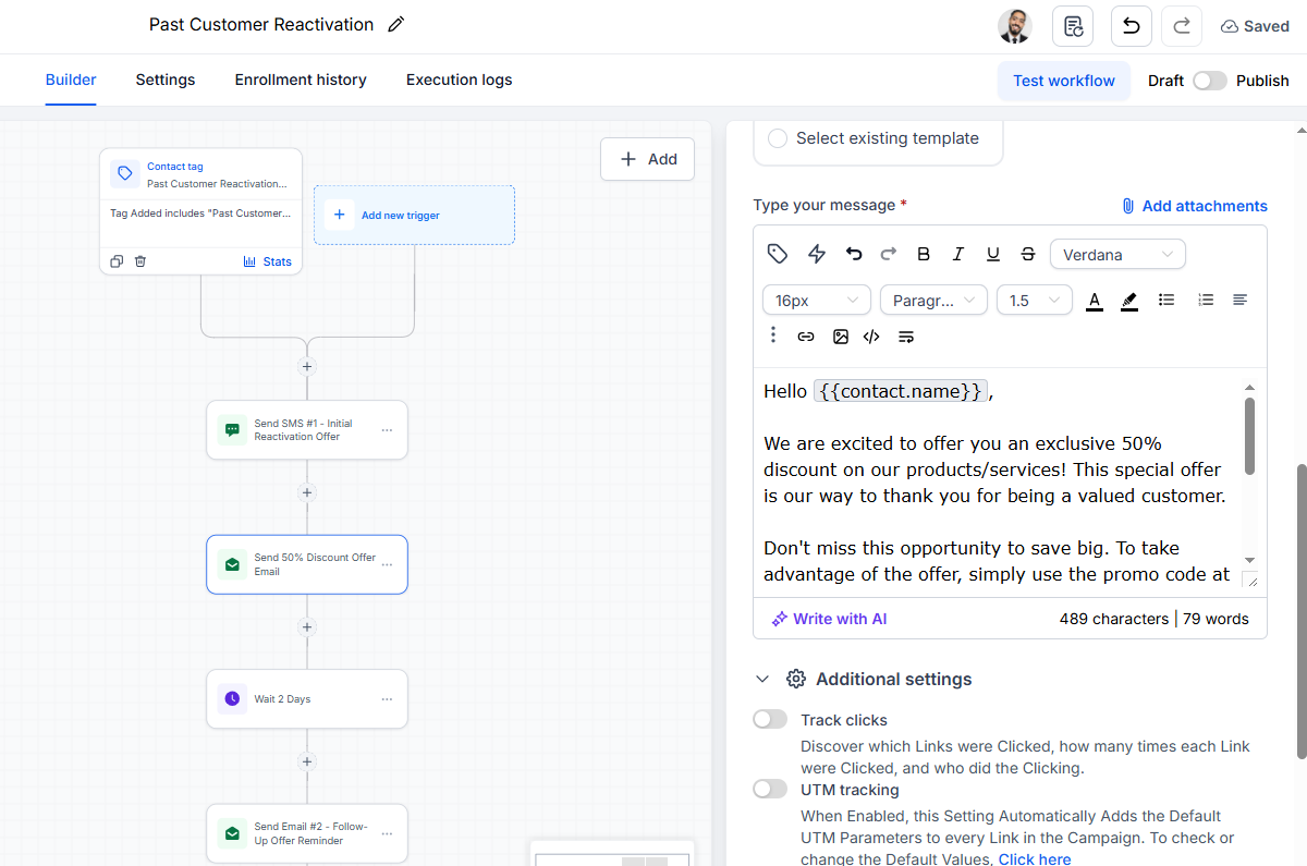 Past Customer Reactivation campaign
